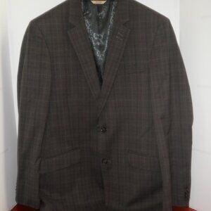 1926 Originals Mens 40L Brown Plaid Suit Jacket Blazer